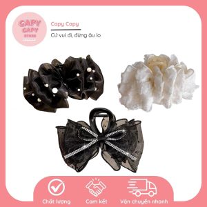 🌸 Kẹp Tóc Nơ Voan Tiểu Thư Siêu Dễ Thương – Sang Trọng, Tôn Lên Vẻ Nữ Tính